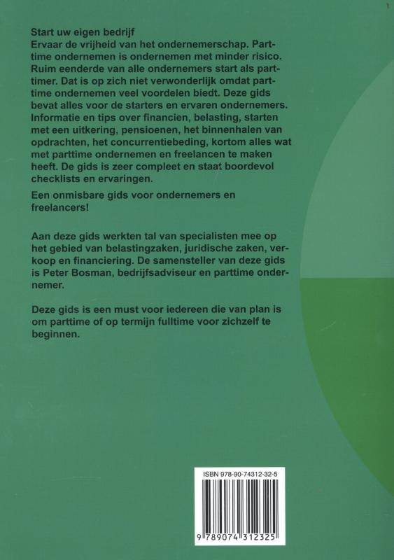 Handboek Parttime ondernemen achterkant