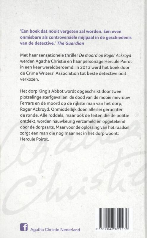 De moord op Roger Ackroyd achterkant