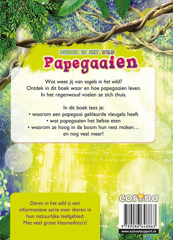 Papegaaien / Dieren in het wild achterkant