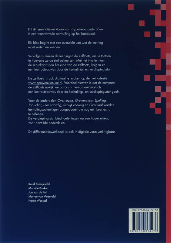 Op Niveau Onderbouw 1 Vmbo-t/havo Differentiatiewerkboek achterkant