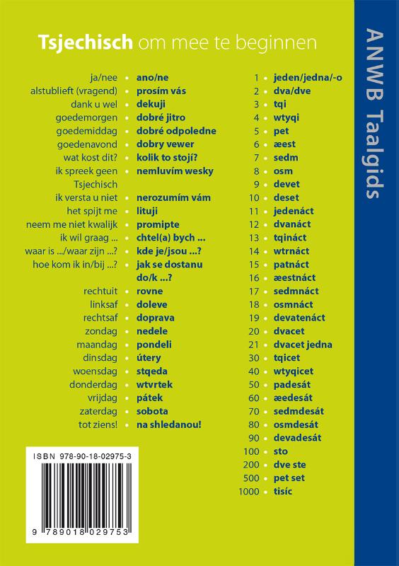 Tsjechisch / ANWB taalgids achterkant