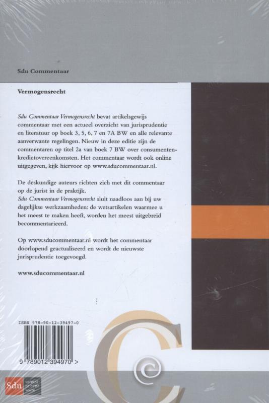 Sdu commentaar vermogensrecht / editie 2015-2016 / Sducommentaar achterkant