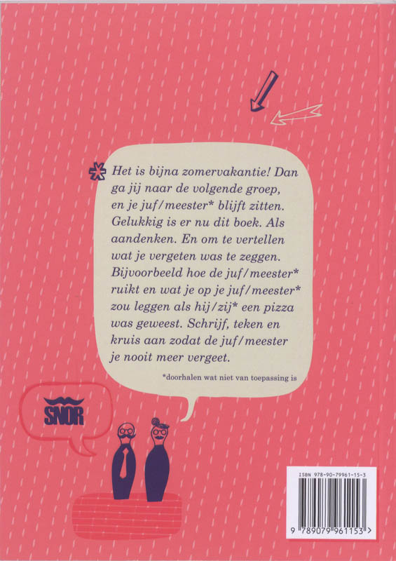 bedankt Juf / Meester Bedankt Juf/Meester - gratis verzending achterkant