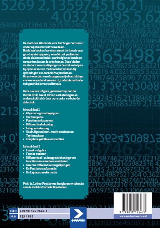 Wiskunde voor het hoger technisch onderwijs 1 achterkant
