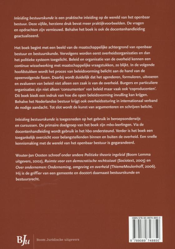 Inleiding bestuurskunde / Bronnenboeken MBO achterkant