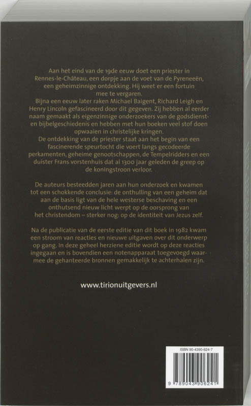 Het heilige bloed en de heilige graal achterkant