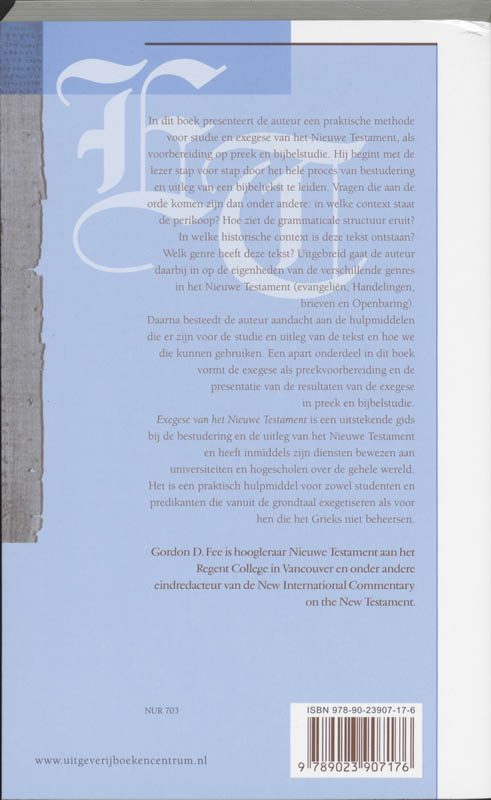 Exegese van het Nieuwe Testament / Evangelicale Theologie achterkant