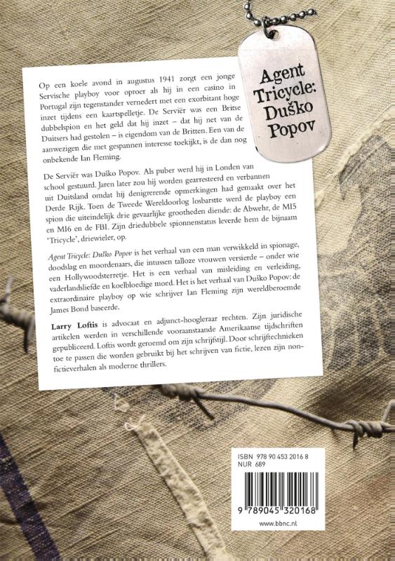 Agent Tricycle: Dusko Popov achterkant