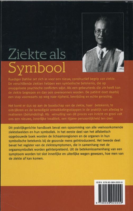 Ziekte als symbool; handboek psychosomatiek achterkant
