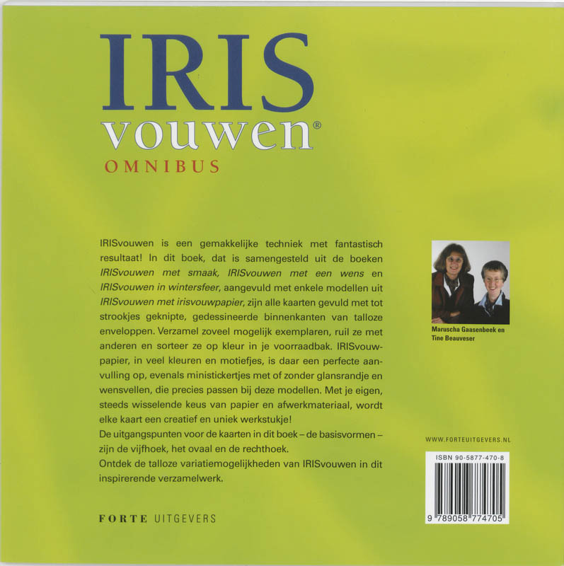 IRISvouwen omnibus ( hobbycards, hobbykaarten ) achterkant