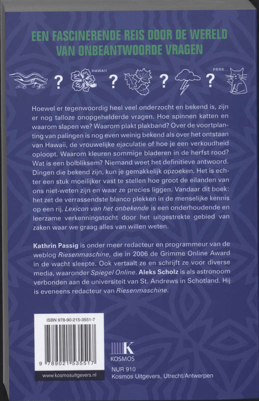 Lexicon Van Het Onbekende achterkant