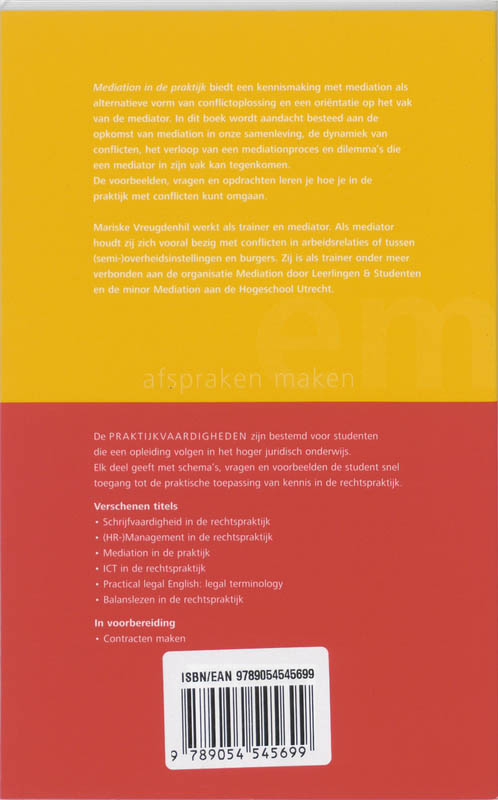 Mediation in de praktijk / Praktijkvaardigheden achterkant