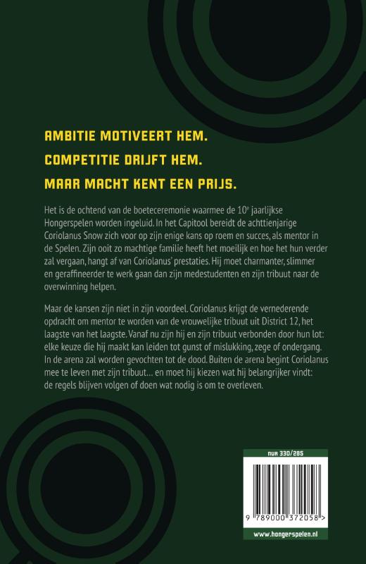 De ballade van slangen en zangvogels / De Hongerspelen achterkant