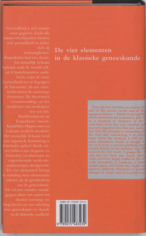 De vier elementen in de klassieke geneeskunde / Candide achterkant