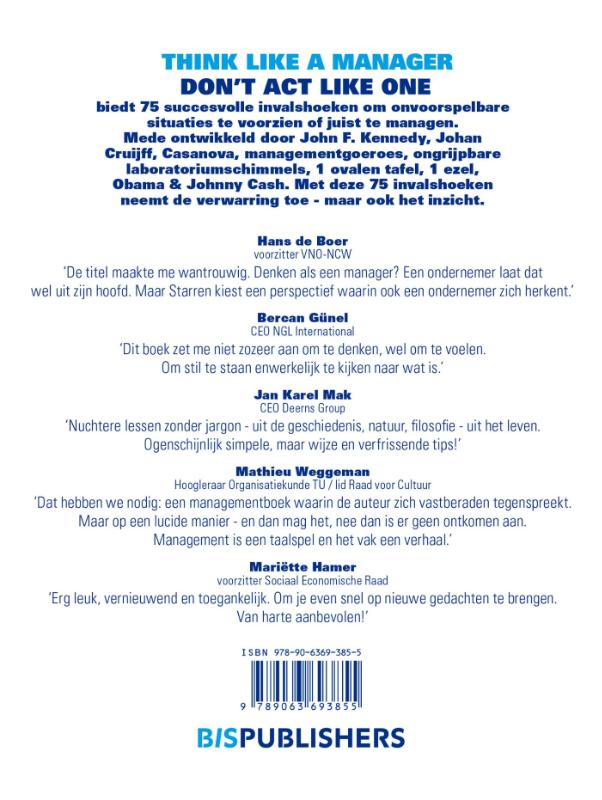 Think like a manager, don't act like one achterkant