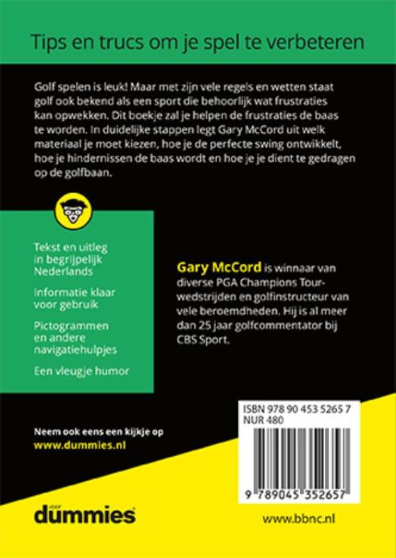 Voor Dummies - De kleine Golf voor Dummies achterkant