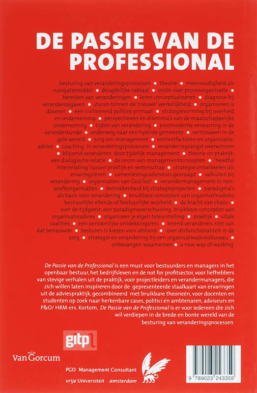 De passie van de professional achterkant