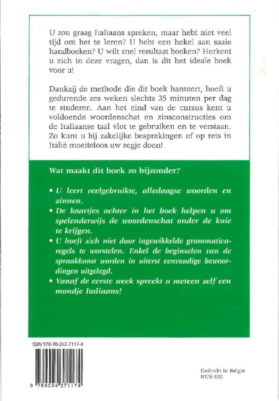 Snel en vlot Italiaans leren spreken en begrijpen achterkant