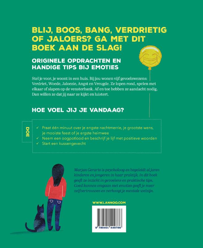 Een boek vol gevoelens en 1 goudvis achterkant