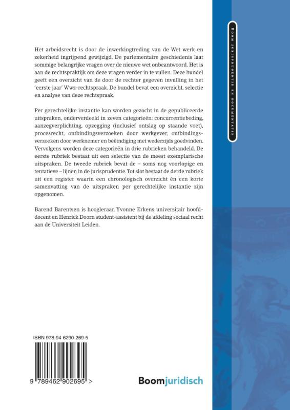 Boom Jurisprudentie en documentatie  -  Jurisprudentie WWZ 2015-2016 achterkant