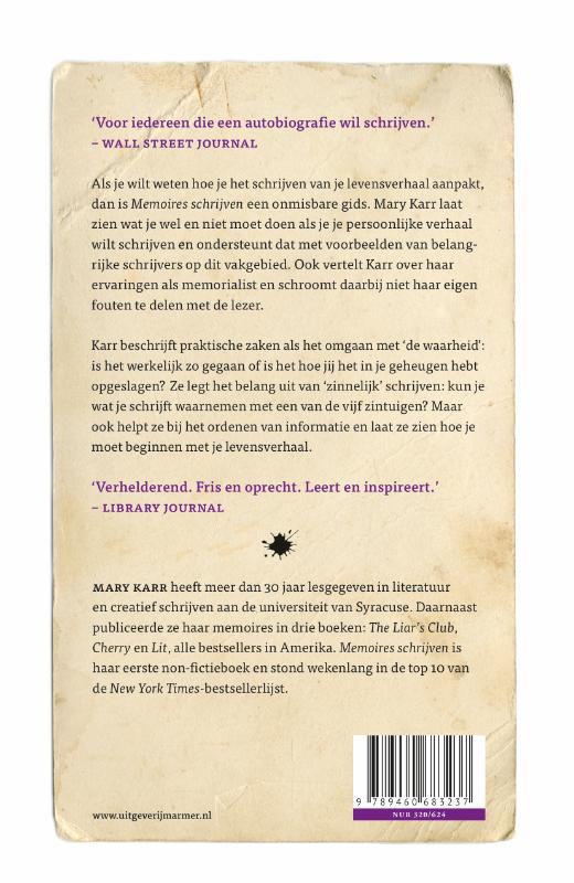 Memoires schrijven achterkant