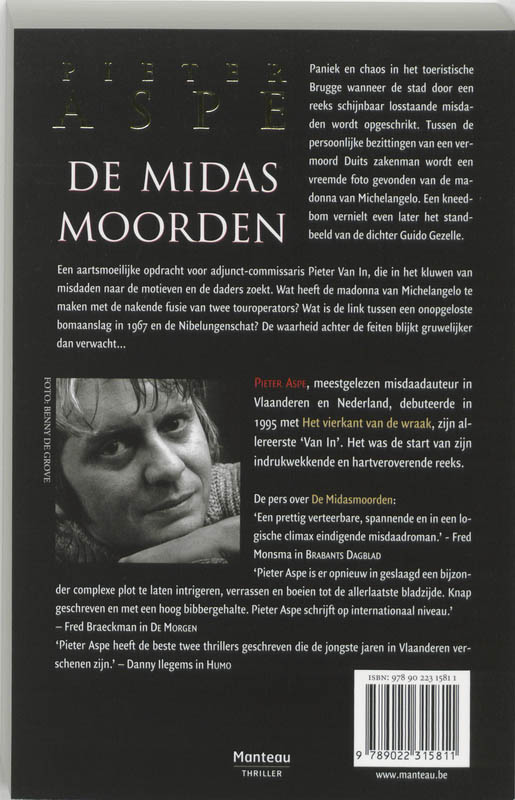 De midasmoorden / Pieter Aspe achterkant