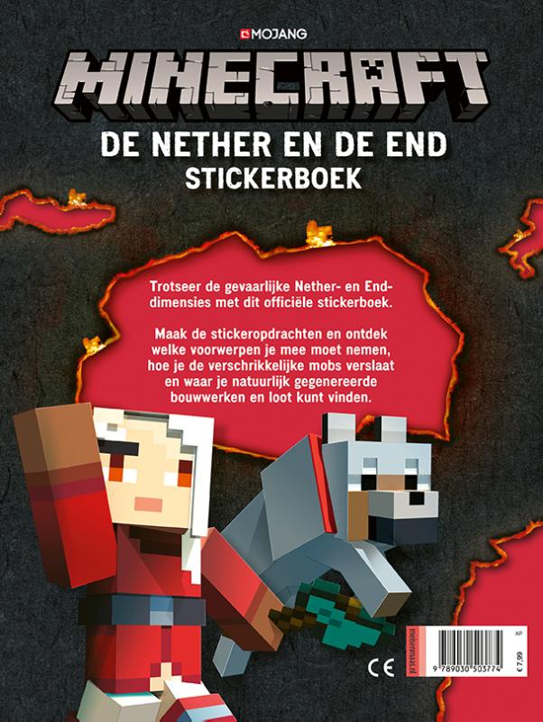 De Nether & de End Stickerboek / Minecraft achterkant
