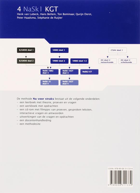 Nu voor straks Nask1 4 Vmbo-kgt Werkboek achterkant