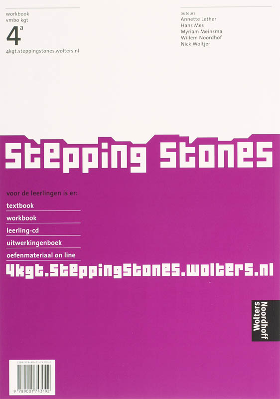Workbook Vmbo Kgt 4a+b Stepping Stones achterkant