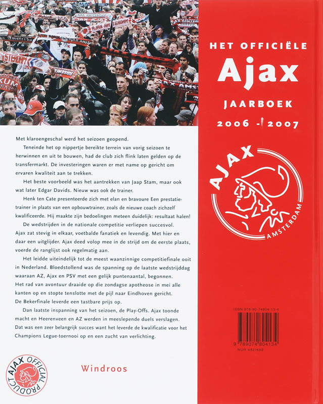 Ajax jaarboek 2006-2007 achterkant