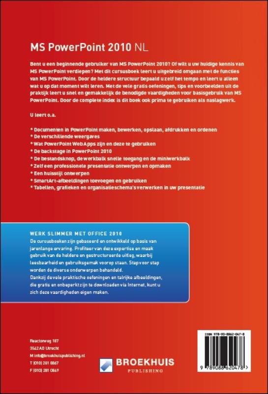 MS POWERPOINT 2010 NL achterkant
