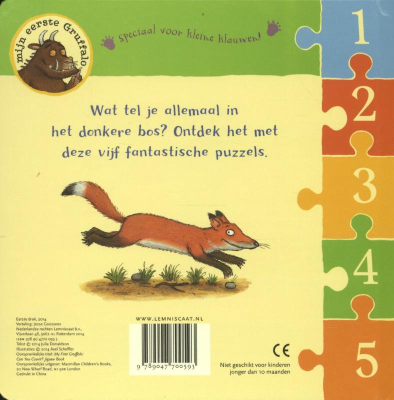 Lemniscaat Puzzelboek Gruffalo Tel Je Mee achterkant
