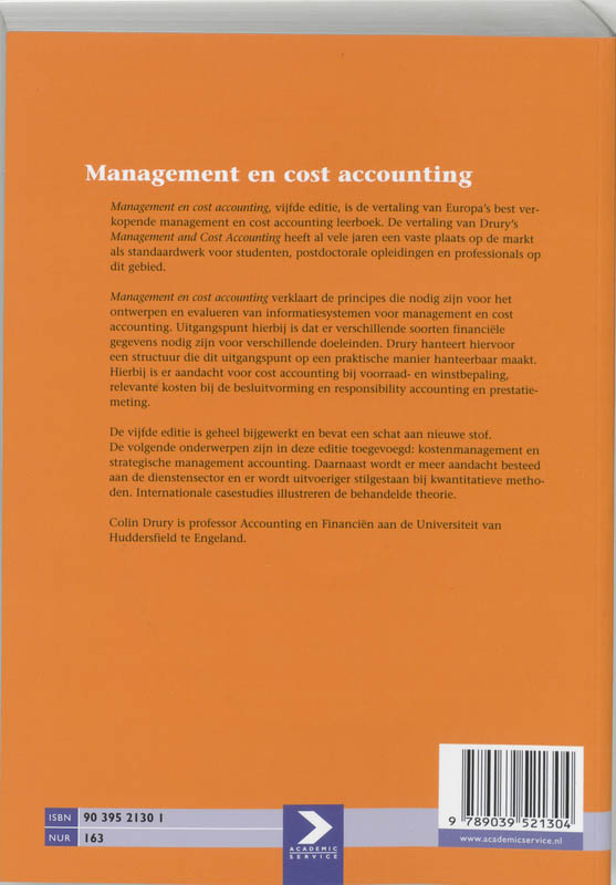 Management en cost accounting achterkant