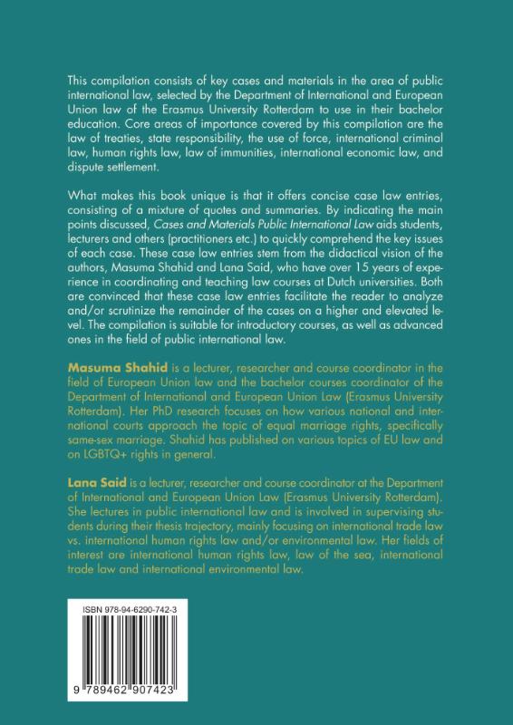Cases and Materials Public International Law / Boom Jurisprudentie en documentatie achterkant