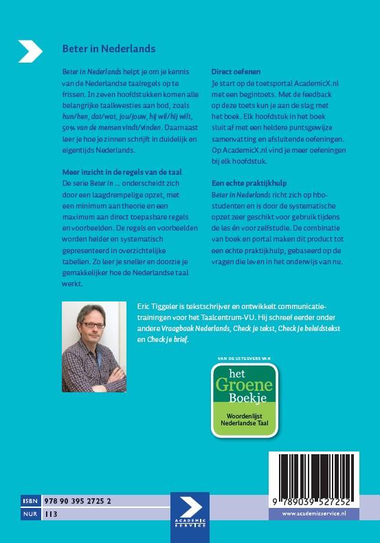 Beter in Nederlands achterkant