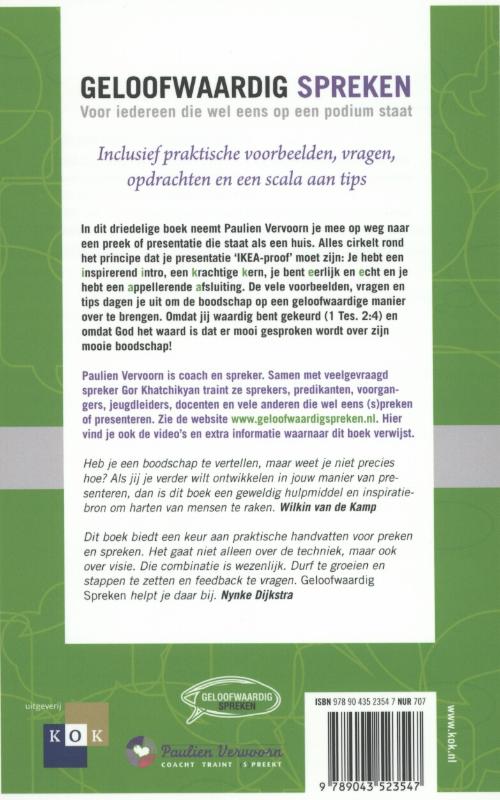 Geloofwaardig spreken achterkant