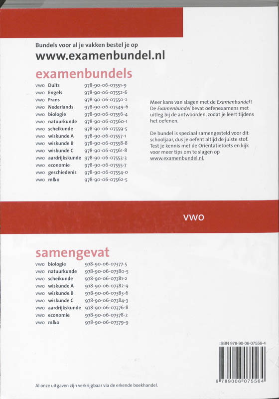 Examenbundel biologie vwo 2009/2010 achterkant