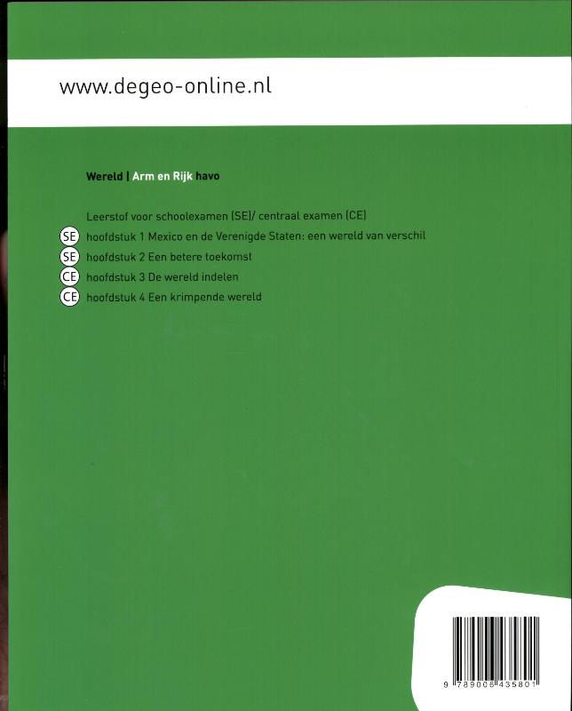 De Geo Wereld arm en rijk havo tweede fase studieboek achterkant