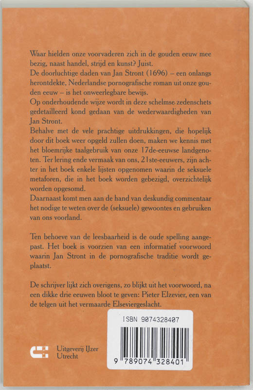 De doorluchtige daden van Jan Stront achterkant