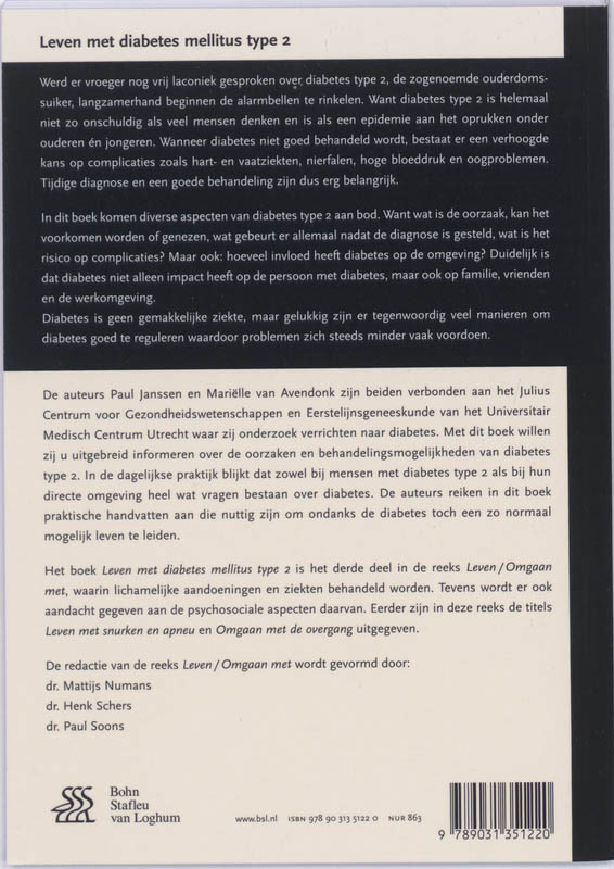Leven met diabetes mellitus type 2 / Leven met..... achterkant