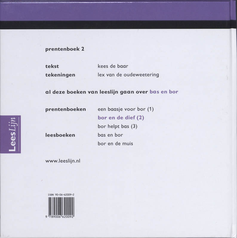 Leeslijn Nieuw Prentenboek 2 Bor en de dief achterkant