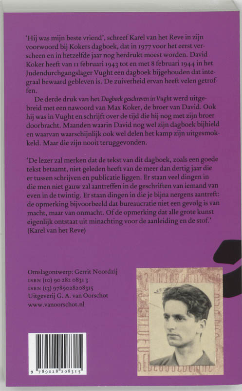 Dagboek geschreven in Vught achterkant