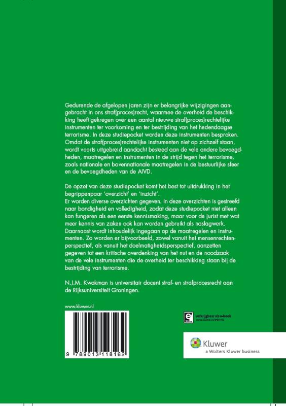 Terrorismebestrijding / Studiepockets strafrecht / 41 achterkant
