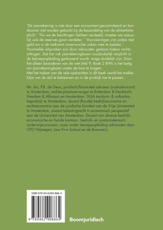 Casuïstiek jaarrekeninglezen set / Boom Juridische studieboeken achterkant