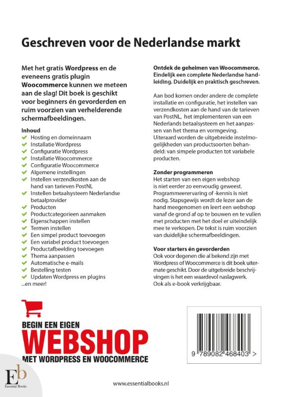 Begin een eigen webshop met wordpress en woocommerce achterkant