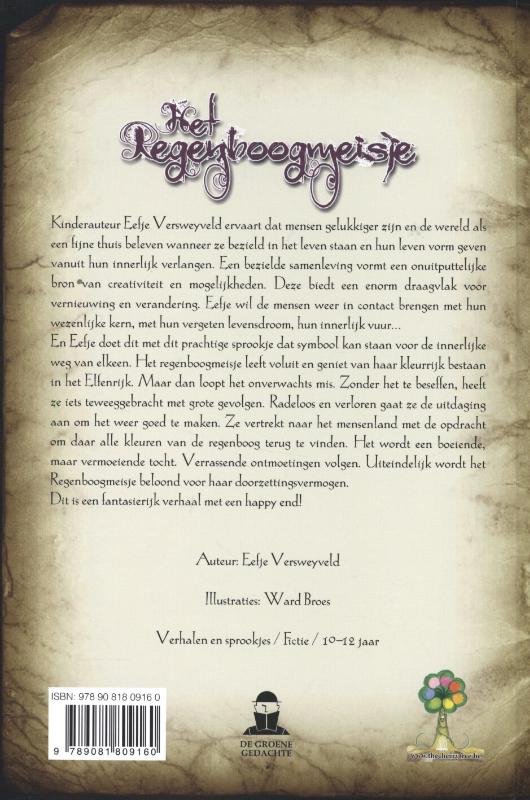 Het regenboogmeisje achterkant