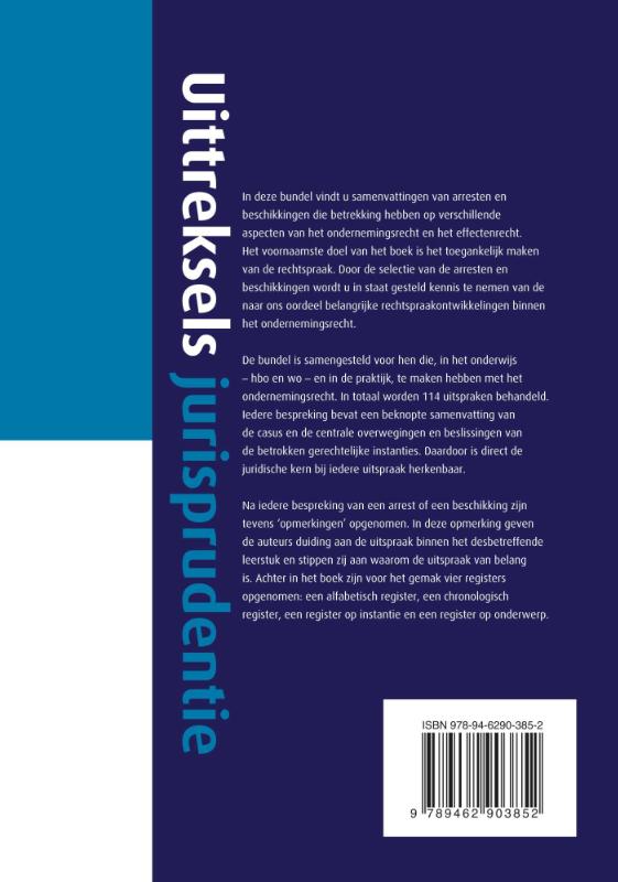 Uittreksels jurisprudentie ondernemingsrecht / Uittreksels jurisprudentie achterkant