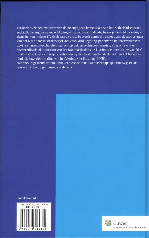 Beginselen van het Nederlands staatsrecht achterkant