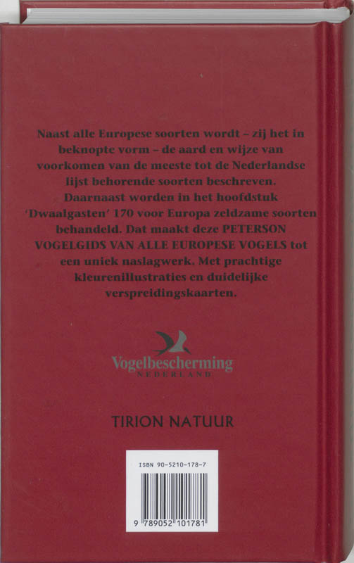 Petersons Vogelgids Van Alle Europese achterkant