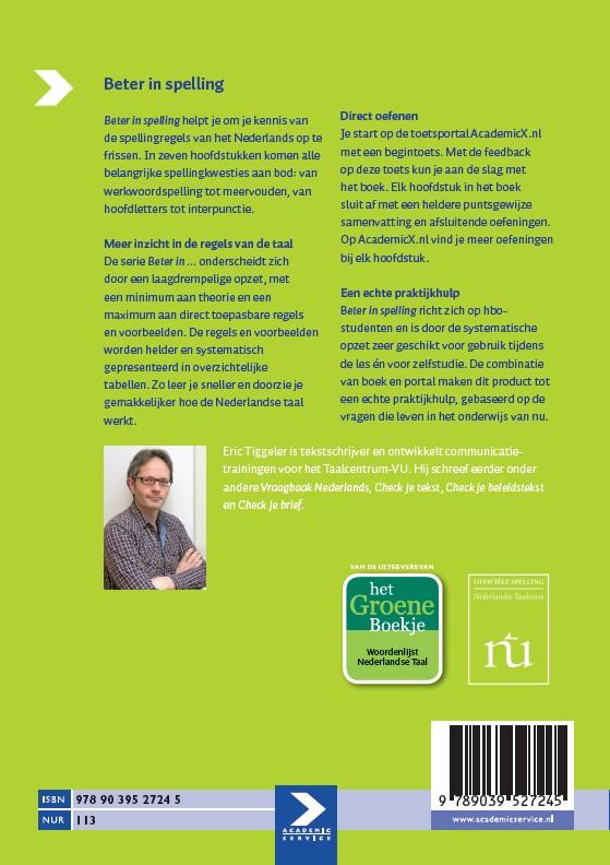 Beter in spelling achterkant